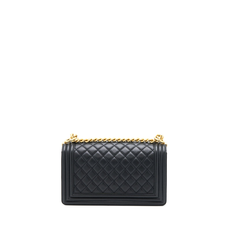 Chanel Medium Boy Bag Calfskin Black Brushed GHW
