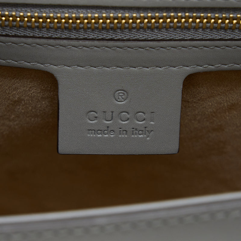 Gucci Small Sylvie Shoulder Bag Calfskin Grey GHW