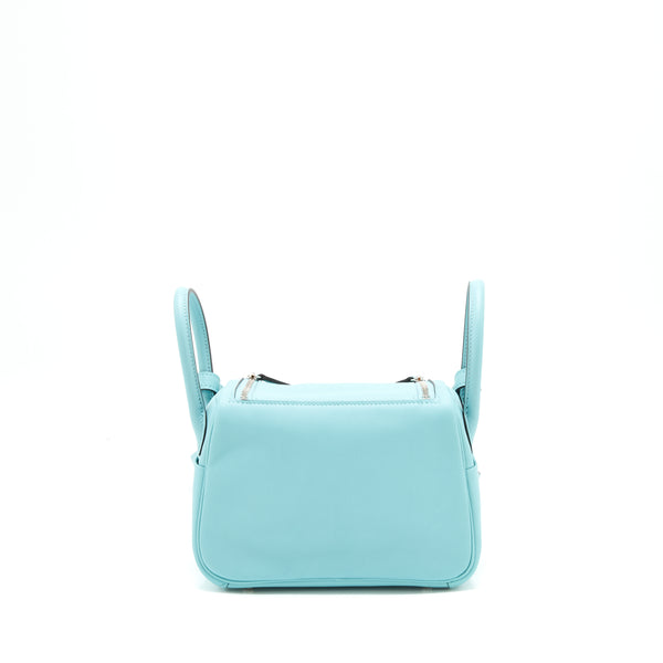 Hermes mini Lindy swift leather 3P Blue Atoll SHW Stamp Y