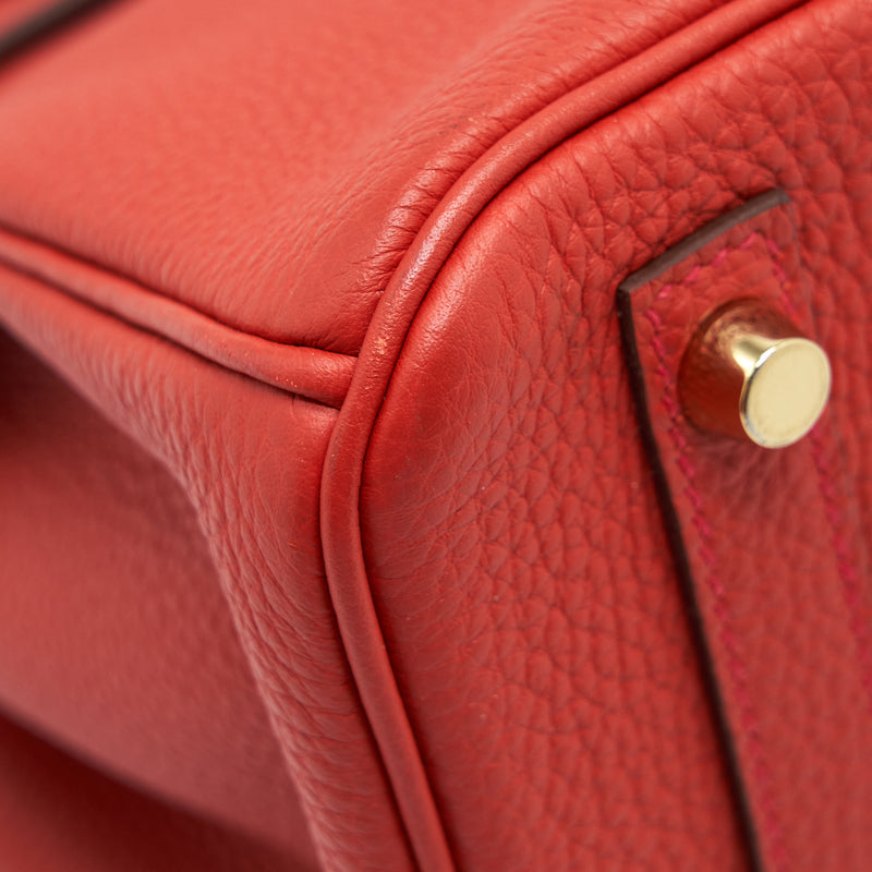 Hermes Birkin 30 Togo D5 Geranium GHW Stamp X