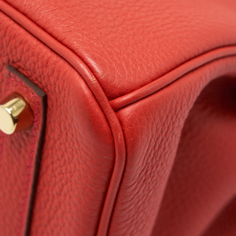 Hermes Birkin 30 Togo D5 Geranium GHW Stamp X