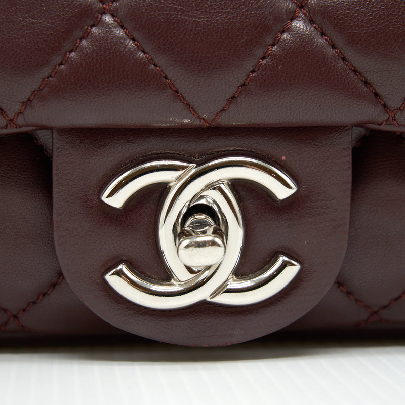 Chanel Coco Rain Flap Bag Lambskin Burgundy SHW