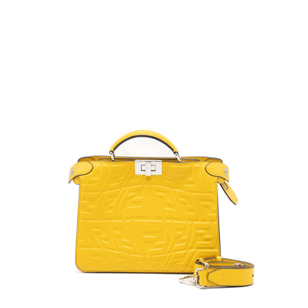 Fendi Top Handle Peekaboo Lambskin Yellow SHW