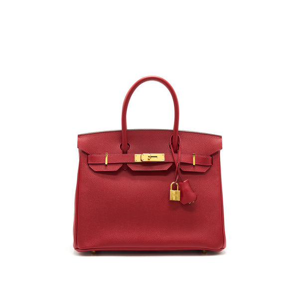 Hermes birkin 30 Q5 Rouge Casaque Gold Hardware