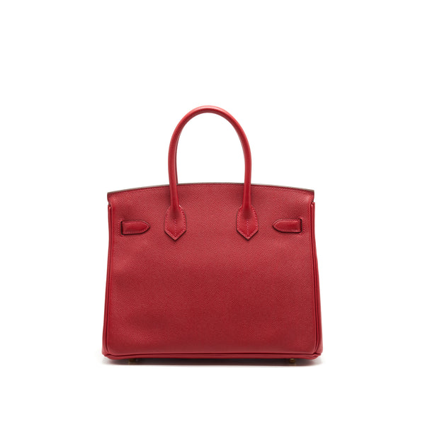 Hermes birkin 30 Q5 Rouge Casaque Gold Hardware