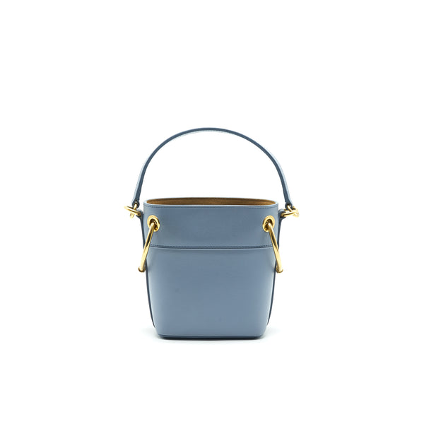 CHLOE ROY BUCKET LEATHER CROSS BODY BAG LIGHT BLUE