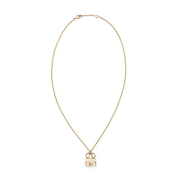 Hermes Constance Amulette Necklace Rosegold