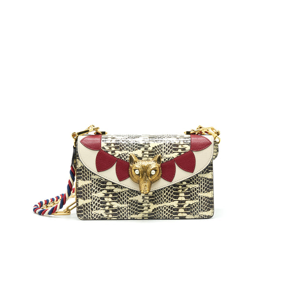 Gucci Mini Gg Marmont Snakeskin Bag - Red | Editorialist