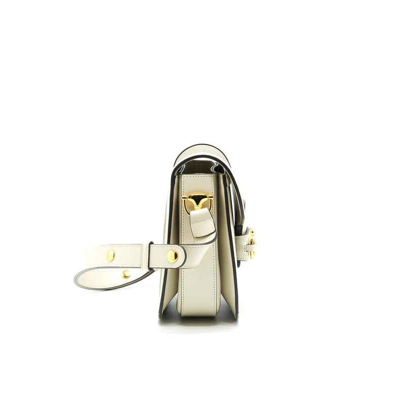 Gucci Horsebit 1955 Small Shoulder Bag White Leather