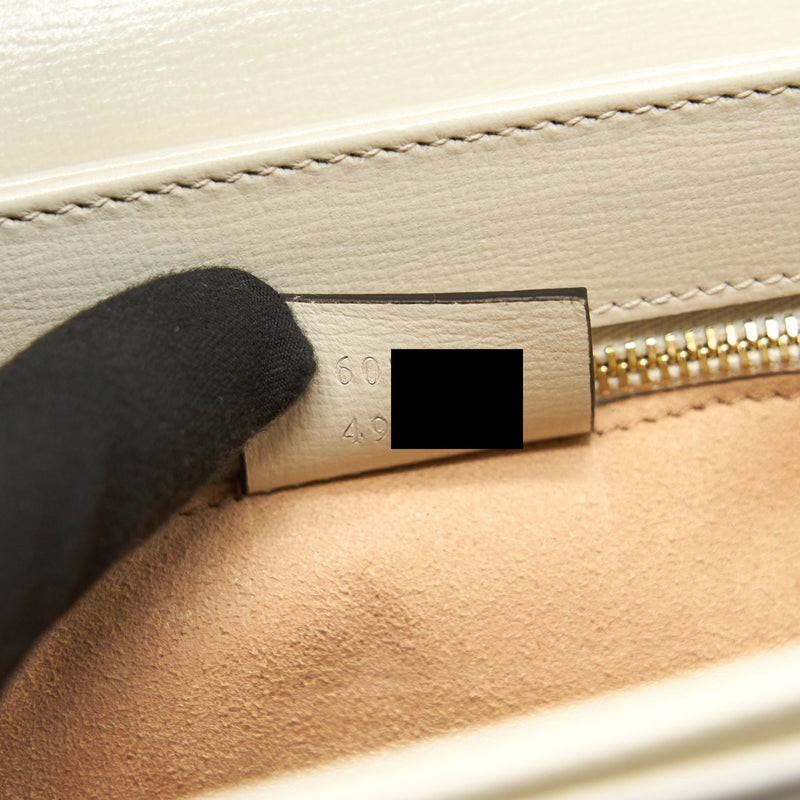 Gucci Horsebit 1955 Small Shoulder Bag White Leather