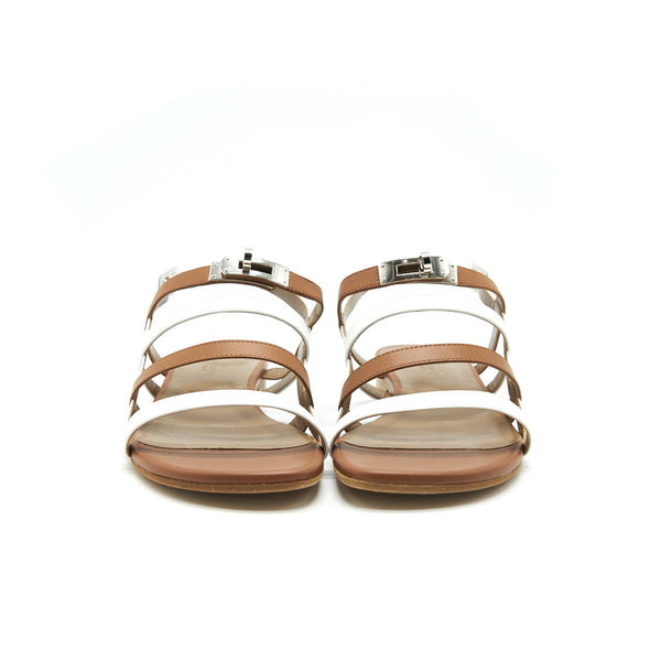 Hermes Sandal White and Gold size 39