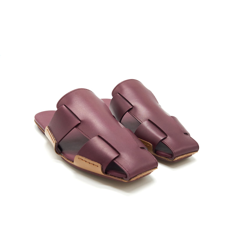 Hermes Burgundy Sandal Size38