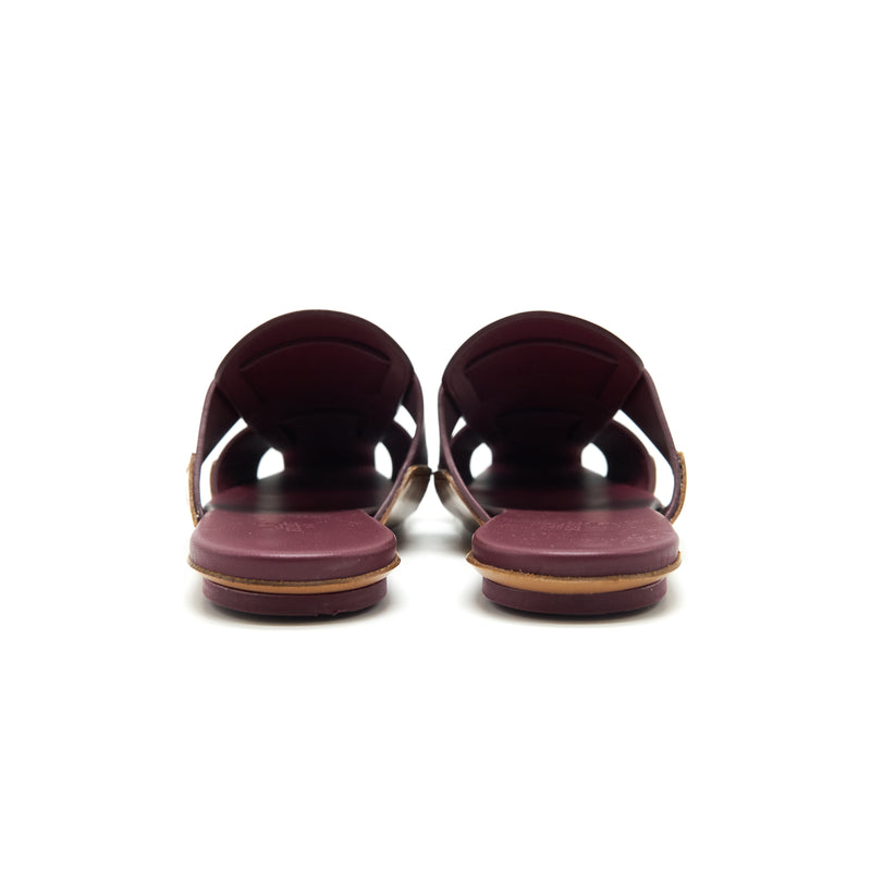 Hermes Burgundy Sandal Size38