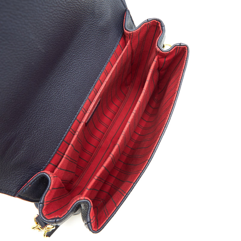 Louis Vuitton Pochette Metis Monogram Empreinte Leather Marine Rouge Navy  Red