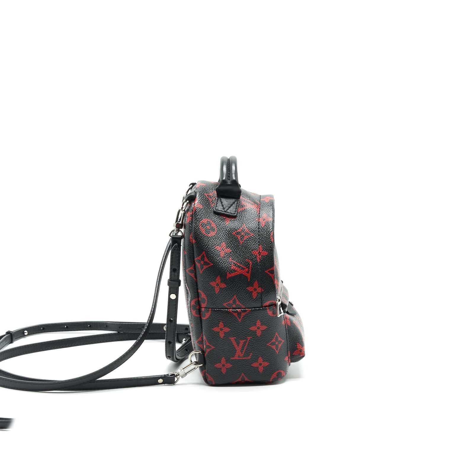 louis vuitton backpack black and red Louis Vuitton Palm Springs Mini Backpack in Black and Red