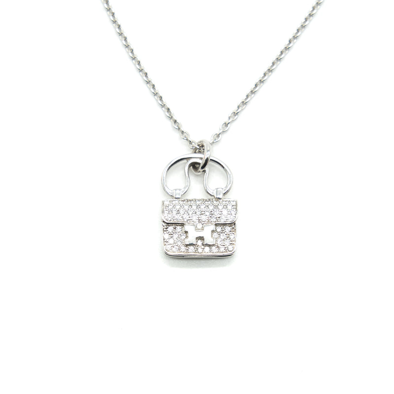 Hermes Constance Amulette Necklace White Gold with Diamond