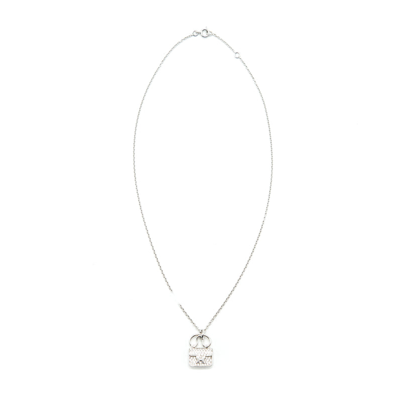 Hermes Constance Amulette Necklace White Gold with Diamond