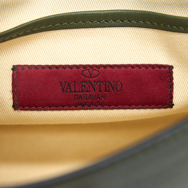 VALENTINO Small Rockstud Calfskin Crossbody Bag Khaki