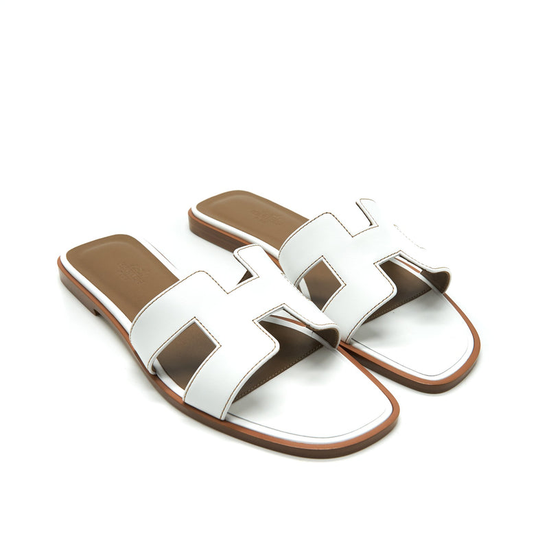 Hermes size38 oran sandal Blanc