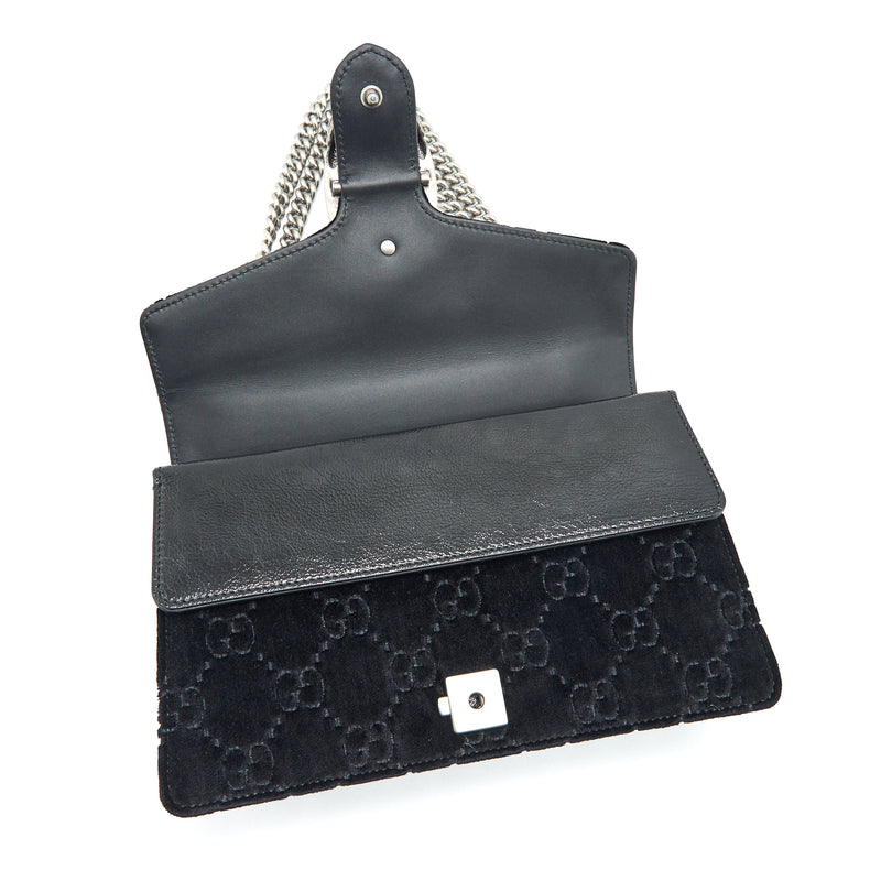 Gucci Dionysus GG Medium Velvet Black Shoulder Bag