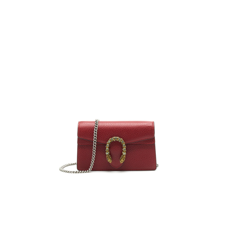 Gucci Dionysus Leather Super Mini Bag Red