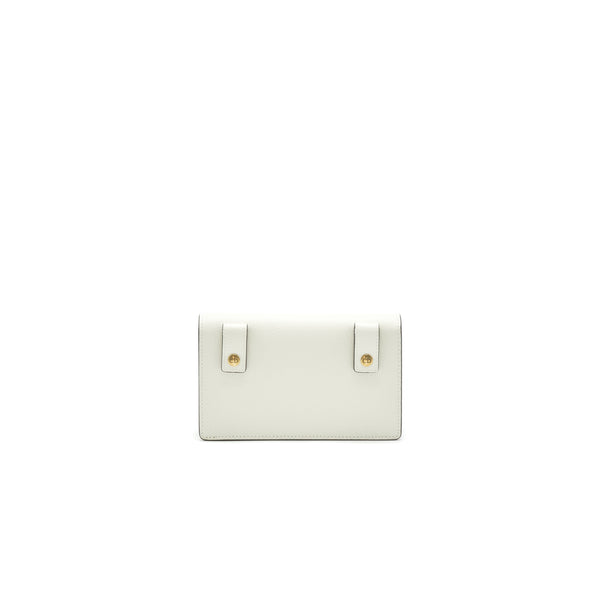 Dior Grained Calfskin Saddle Belt Pouche White GHW