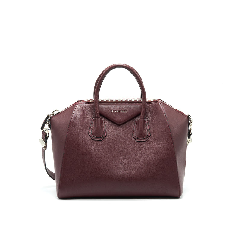 Givenchy Antigona Medium Burgundy Trained Leather Handbag