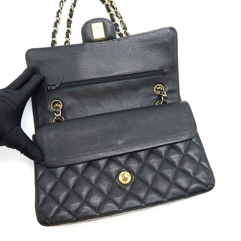 Chanel Medium Classic Double Flap Bag Caviar Black GHW Serial16