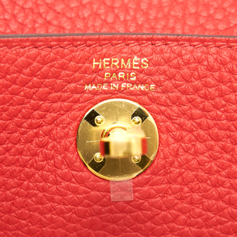 Hermes Mini Lindy Rouge Tomate GHW Stamp Y