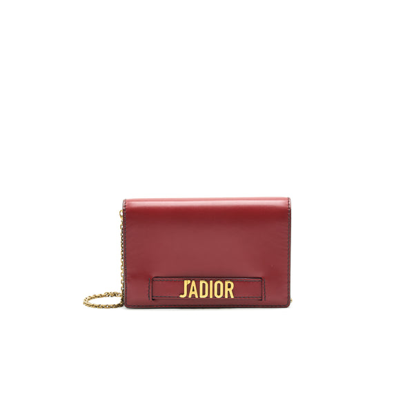 Dior J'adior Wallet on Chain Dark Red GHW