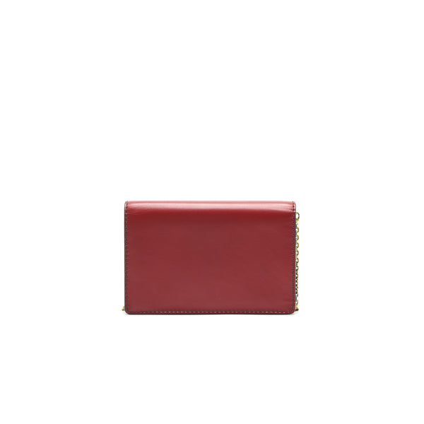 Dior J'adior Wallet on Chain Dark Red GHW