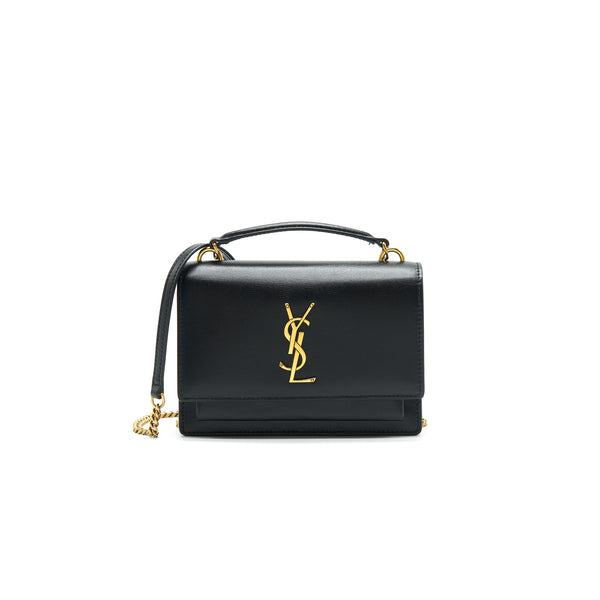 Saint Laurrnt Sunset Chain Wallet Black GHW