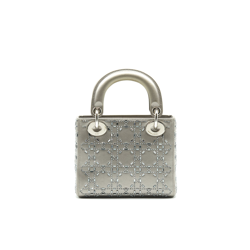 DIOR  CREAM LADY DIOR MINI BAG IN SATIN WITH MINI PEARL BEADING CANNAGE  AND CRYSTAL TRIM  Handbags and Accessories  2020  Sothebys