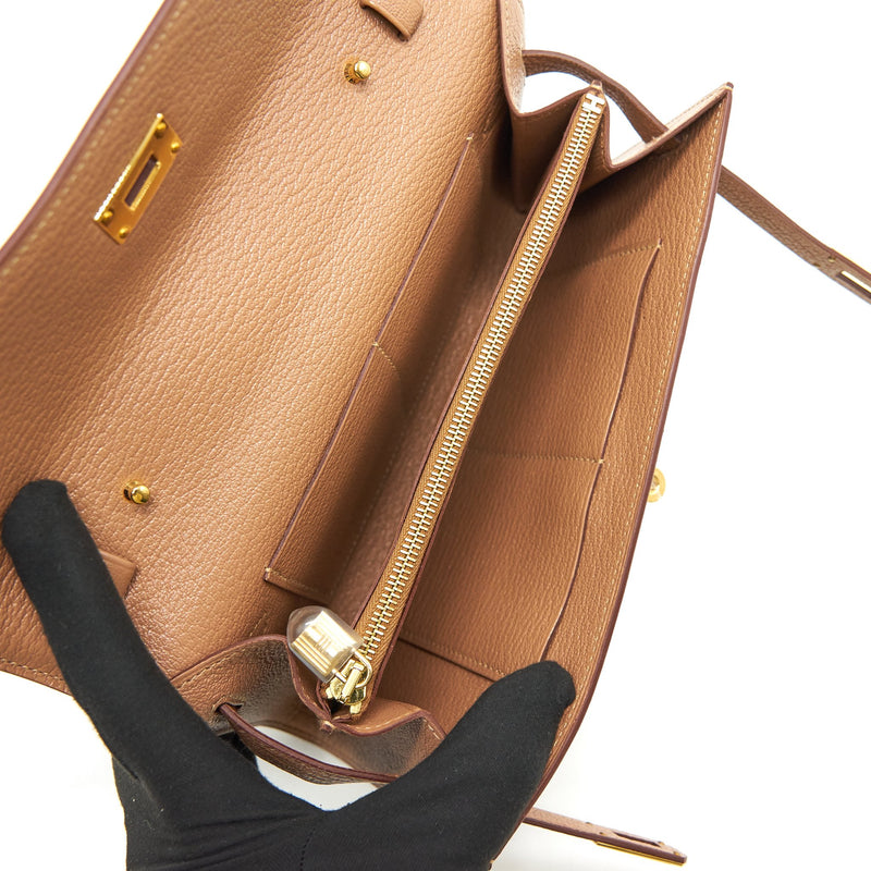 Hermes Kelly To Go Chevre Mysore 2J Quebracho GHW Stamp Z