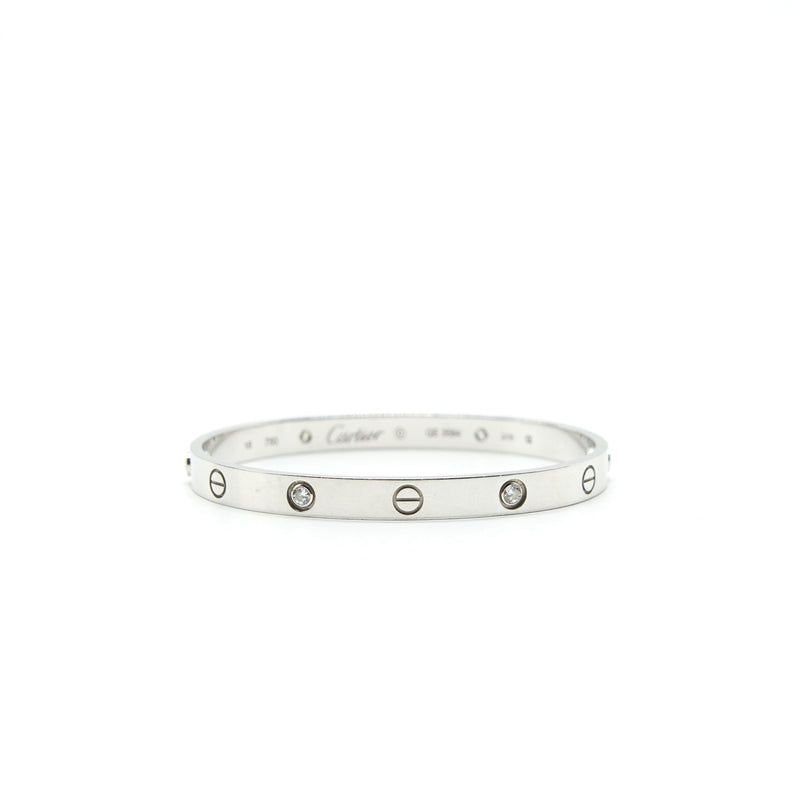 Cartier Love Bracelet size18 White Gold 4 Diamonds