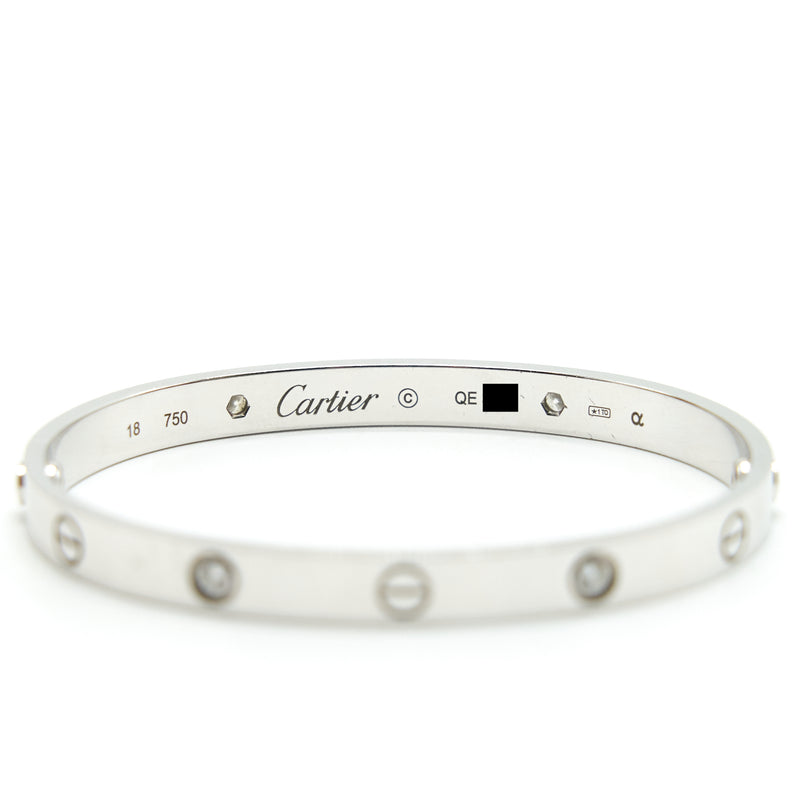 Cartier Love Bracelet size18 White Gold 4 Diamonds