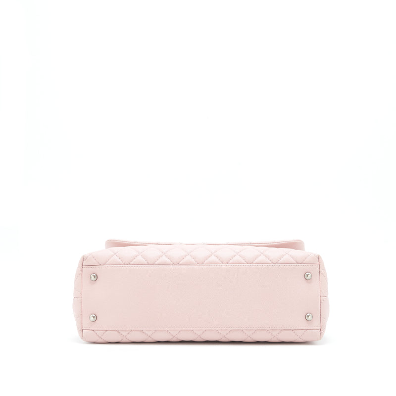 Chanel Large Coco Handle Flap Bag Caviar Light Pink ruthenium Hardware