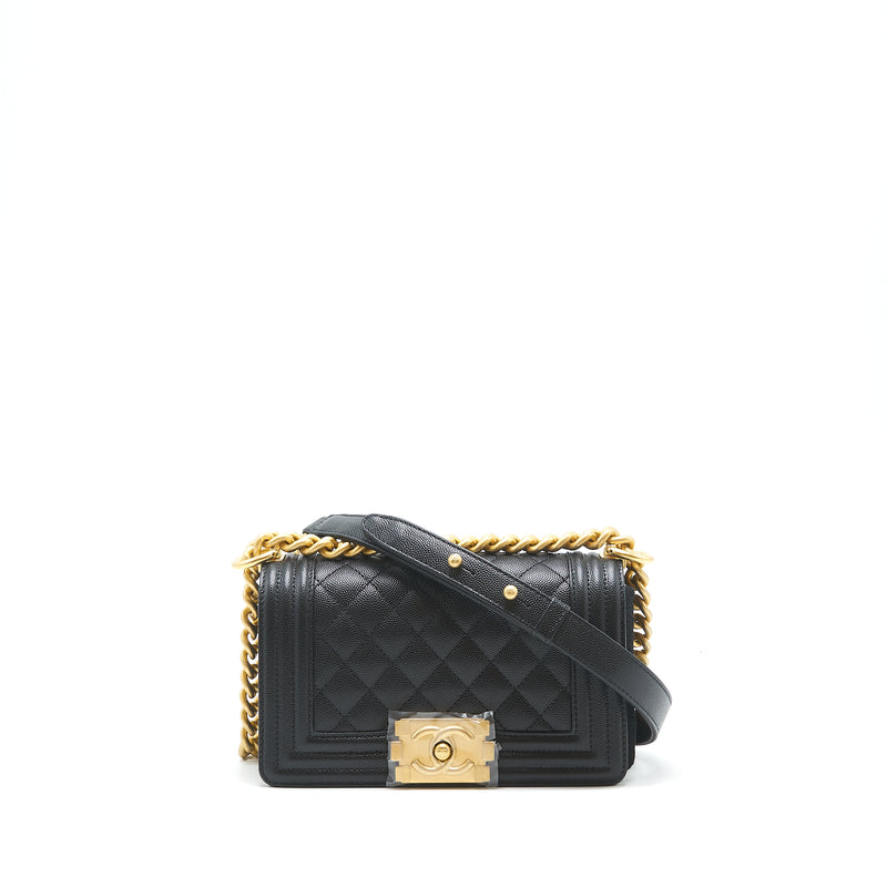 Chanel Small Boy Bag Caviar black GHW (microchip)