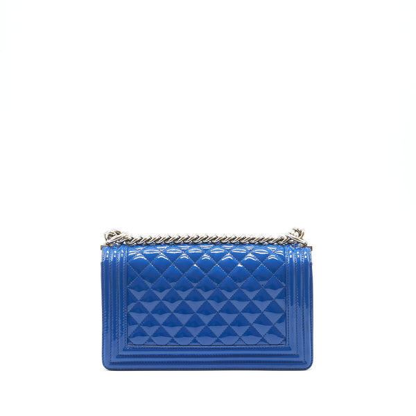 Chanel Medium Boy Chanel Patent leather Electric Blue with SHW