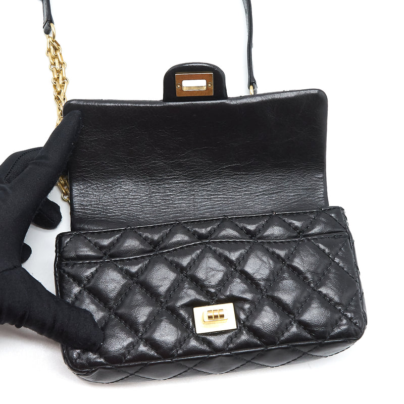 Chanel 2.55 Reissue mini waist Belt Bag black GHW