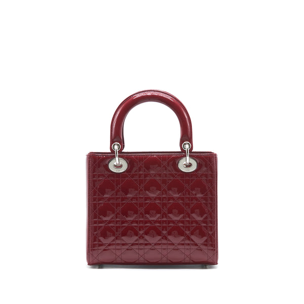 Dior lady Dior medium patent leather Red SHW