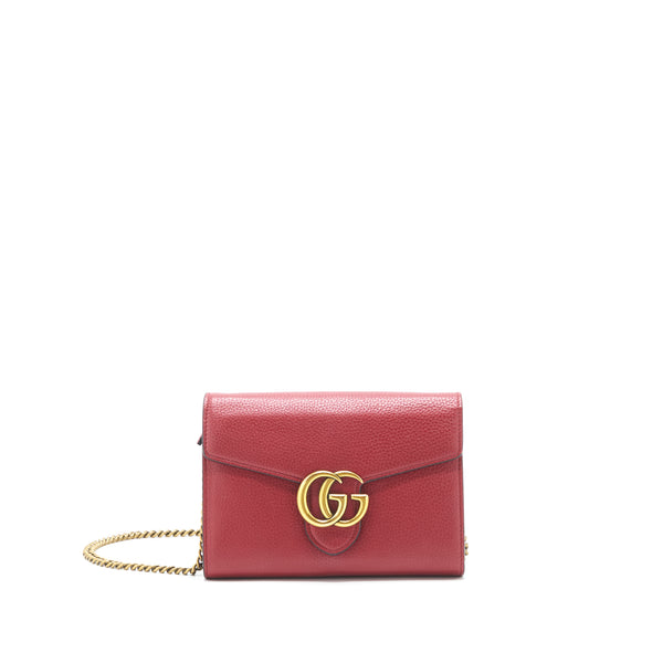 Gucci GG marmont Wallet on Chain Red GHW