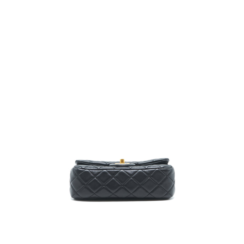 Chanel pearl crush mini rectangular flap bag lambskin black GHW