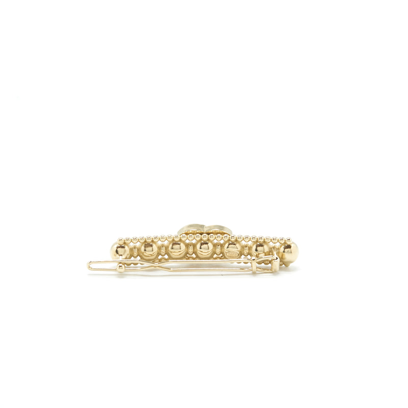 Chanel 22c hair clip light gold tone