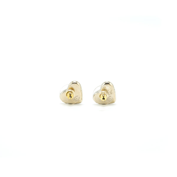 Chanel 22c light gold tone heart earring