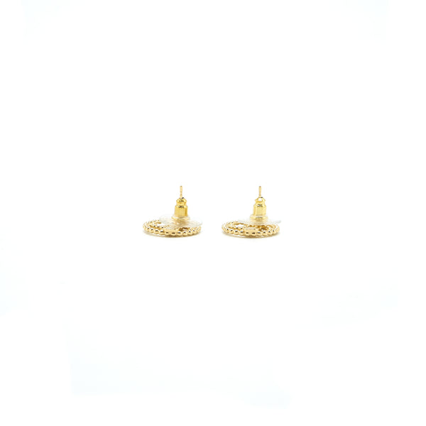 Chanel Round CC Gold tone earrings