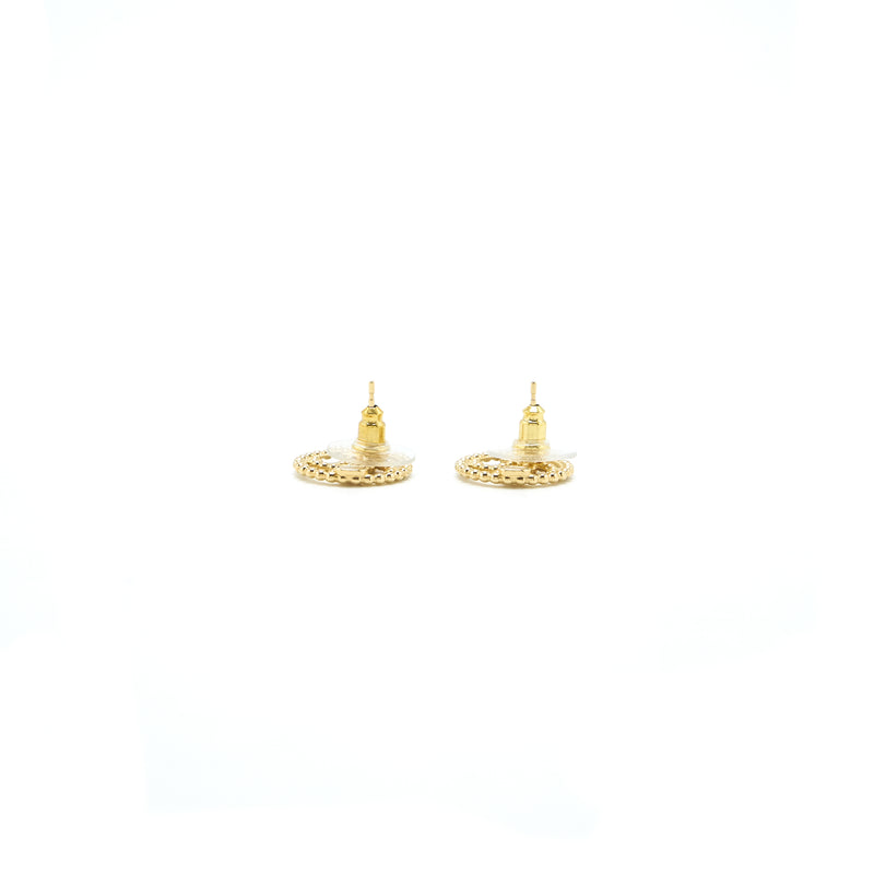 Chanel Round CC Gold tone earrings