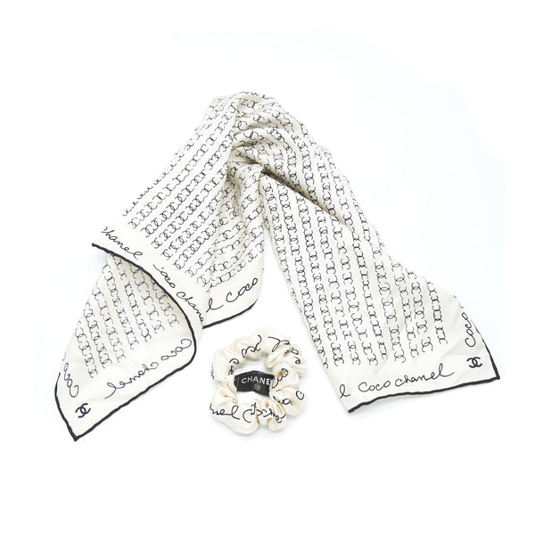 Chanel Silk Twill Hair accessory white and black