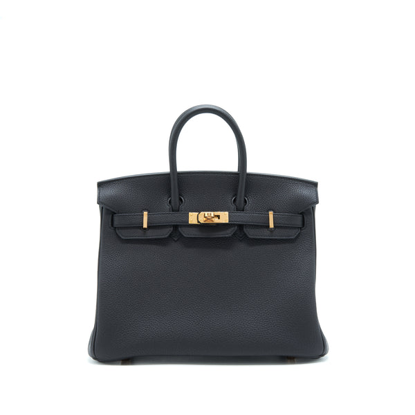 Hermes Birkin 25 Togo Black RGHW Stamp Z