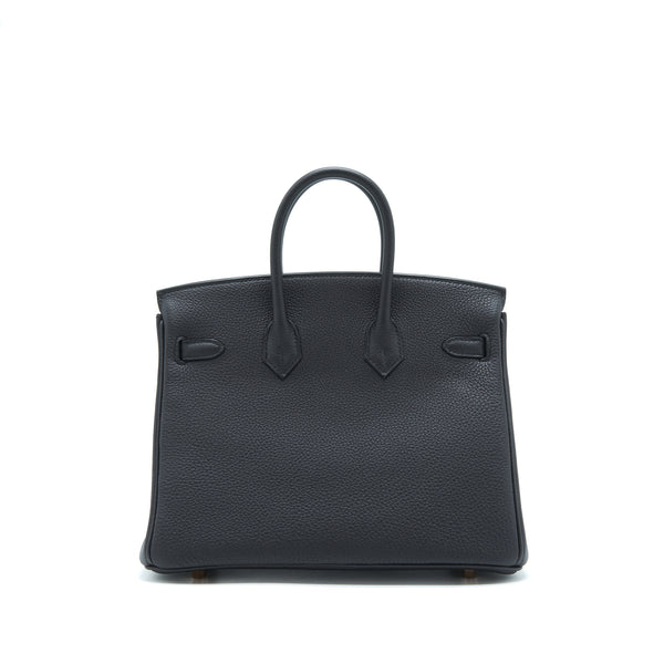 Hermes Birkin 25 Togo Black RGHW Stamp Z